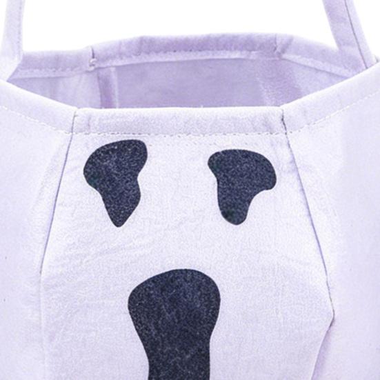 Huaqianguhh Cute Halloween Treat or Trick Bag with Handle for Kids, Reusable Non Woven Candy Goodie Bag, Soft Handbag Basket Party Favors