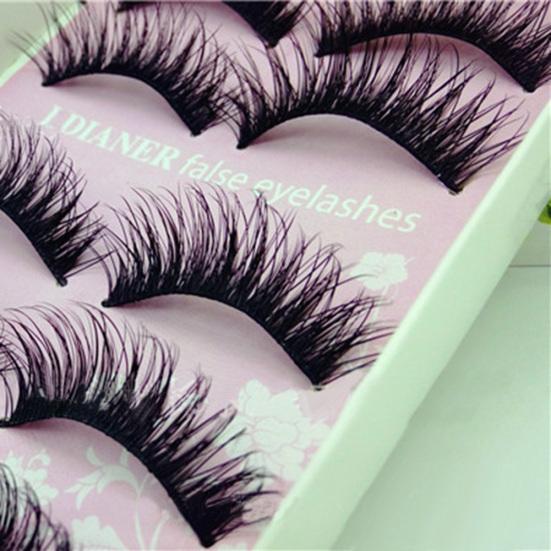 5 Pairs Natural Long Cross Thick Fake Lashes Stage Club False Eyelashes Makeup