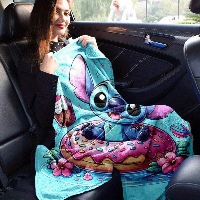 1pc Cute Stitch Printing Blanket - Soft, All-Season Throw for Living Room, Bedroom,Personalized Gift with Adorable Cartoon Design