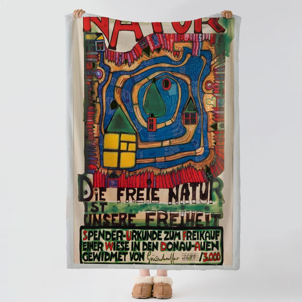 Κουβέρτα Friedensreich Hundertwasser Μαλακή Ζεστή Φανελένια Πολλαπλών Χρήσεων για Κρεβάτι Καναπέ Γραφείο Κλιματισμό Κουβέρτα για Ύπνο