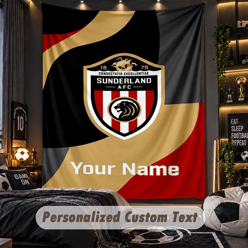 TapestrySunderland FC Custom Name Text Personalized Wall Hanging Tapestry Home Wall Decor