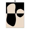 Beige And Black Abstract Line Geometric Face Wall Art Canvas Painting Nordic Posters And Print Decor Pictures For Living Room