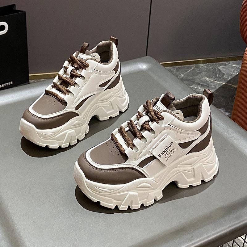 2025 New Spring Thick-soled Inner Height Increase Dad Shoes Women's Small Height Sports Shoes Versatile and Popular Women's Shoes