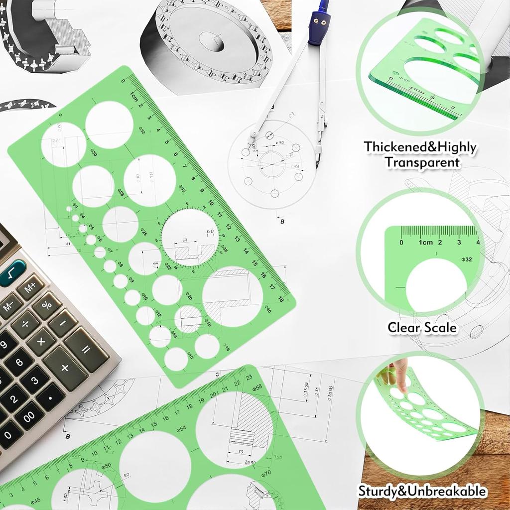 3Pcs Circle Template, Circle Template for Drawing 3 Sizes Circle Stencil Templates for Drafting, Circle Drawing Tool for Office, School, Drawing