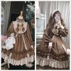 Long Sleeve Bear Bow Detail Lolita Long Sleeve Dress Lolita Dress Full Set Loose Lolita Dress OP Long Sleeve Women