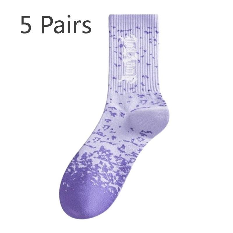 

5 пар женских весенних и осенних спортивных носков без косточек из чистого хлопка для студентов 5 Pairs фиолетовый