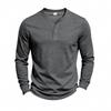 Herren S EU Größe Langarm T-Shirt Slim Fit Lässig Basisschicht