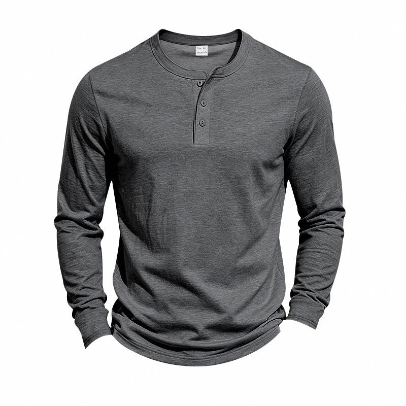 Herren S EU Größe Langarm T-Shirt Slim Fit Lässig Basisschicht