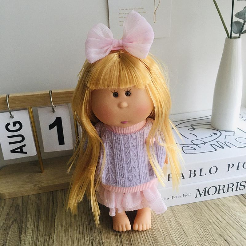 24cm Mia Doll Outfit: Pink-Purple Knit Top & Mesh Skirt Set