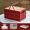 Outdoor Folding Camping Storage Box with Wooden Lid