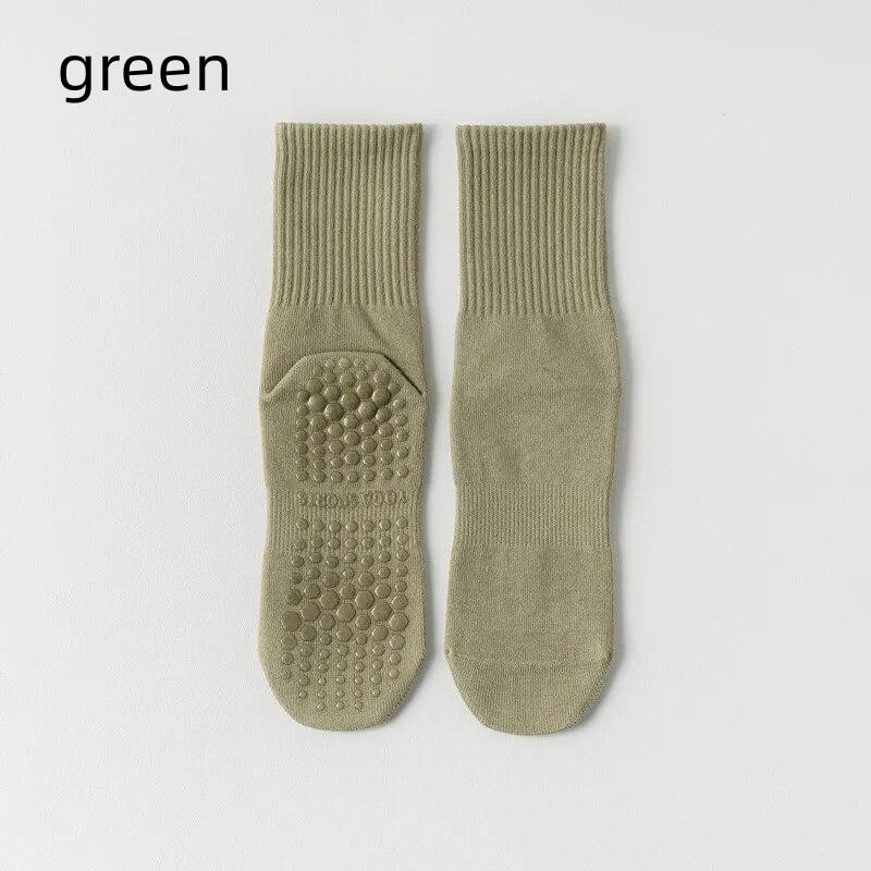 Nya enfärgade yogastrumpor i halvkalv bomull Pilatesstrumpor Halkfria professionella sportstrumpor Danskonditionsträning Golvstrumpor