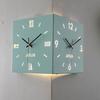 Corner Clock Iron Double Sided Corner Wall Clock With Light For Dining Room Living Room Office Construction Modern Silent Moveme