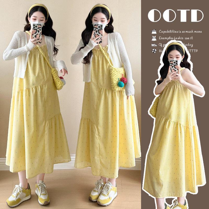 

В наличии Весна/Лето 2025 Платье-сарафан для беременных больших размеров 2XL