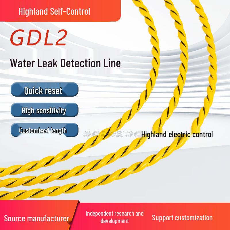 Leak Detection Cable: Water Immersion Sensing Rope for Machine Room Monitoring and Liquid Leak Alarms