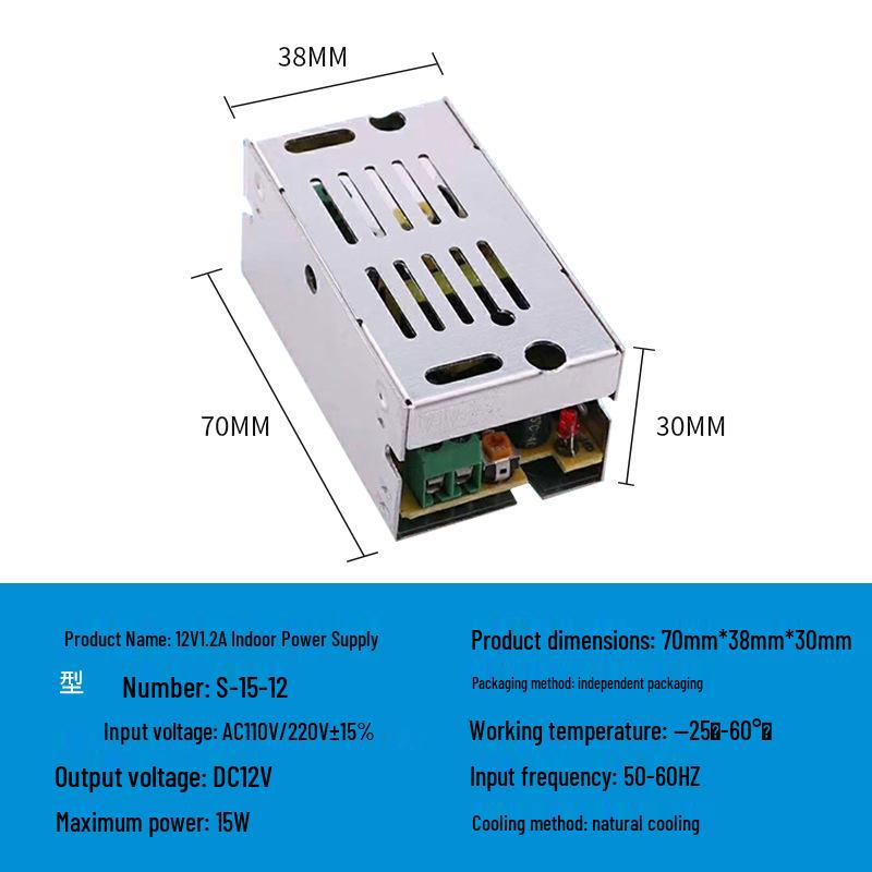 220V To 12V/24V/5V DC Power Supply for LED Strip Lights - 5A/10A/30A, 60W Transformer