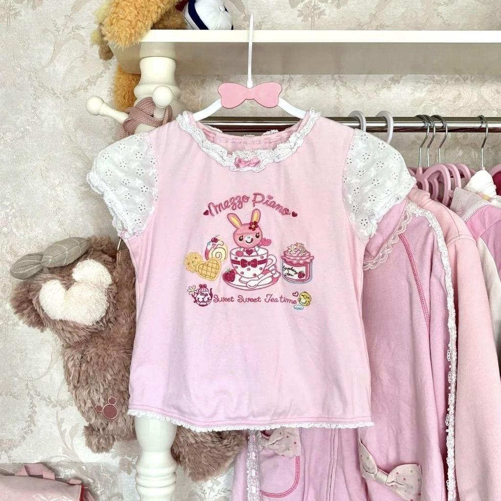Japanse Cartoon Print Tanks Vrouwen Zomer Kawaii Schattige Strik Tanktops Feeënkant Patchwork Borduurwerk Camisoles Y2k Esthetiek