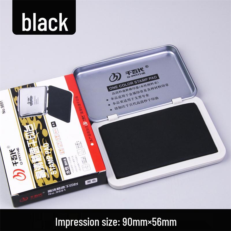 Quick-Dry Dual Ink Pad: Red, Blue & Black - Square & Round Options for Office, Oil & Water-Based Stamping