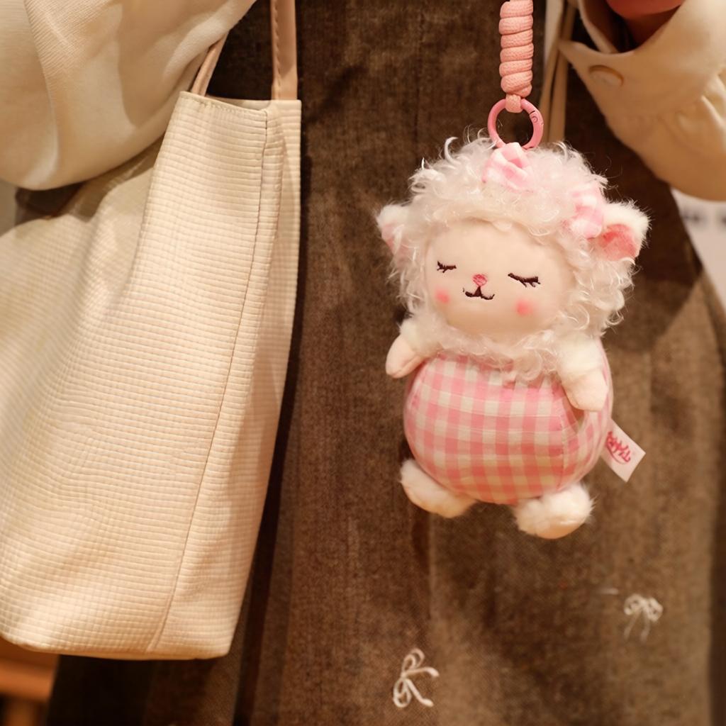 1526Cm Sweet Lamb Plush Toy Stuffed Eyes Closed Cartoon Animal White Sheep Yellow Pink Purple Blue Plushie Appeasing Gift