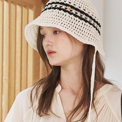 Nouve Cotton Strap Bucket Hat - Ivory