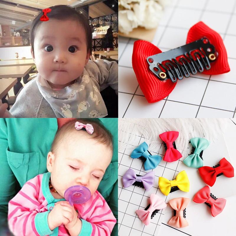 10/20Pcs Baby Mini Small Bow Hair Clips Hairpins Safety Cute Hair Pins Ribbon Barrettes for Children Girls Kids Hair Accessories