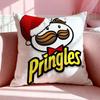 Snack P-Pringles Cushion Cover Breathable Linen Pillowcase Summer Odorless Eco-Friendly Invisible Zipper Washable