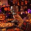 Skeleton Themed Wine Glass Gothic Skull Glass, Hand Painted Goblet, Day Art Glassware of The Dead Decor, Unique Bar Gift for Halloween Altar Accessory