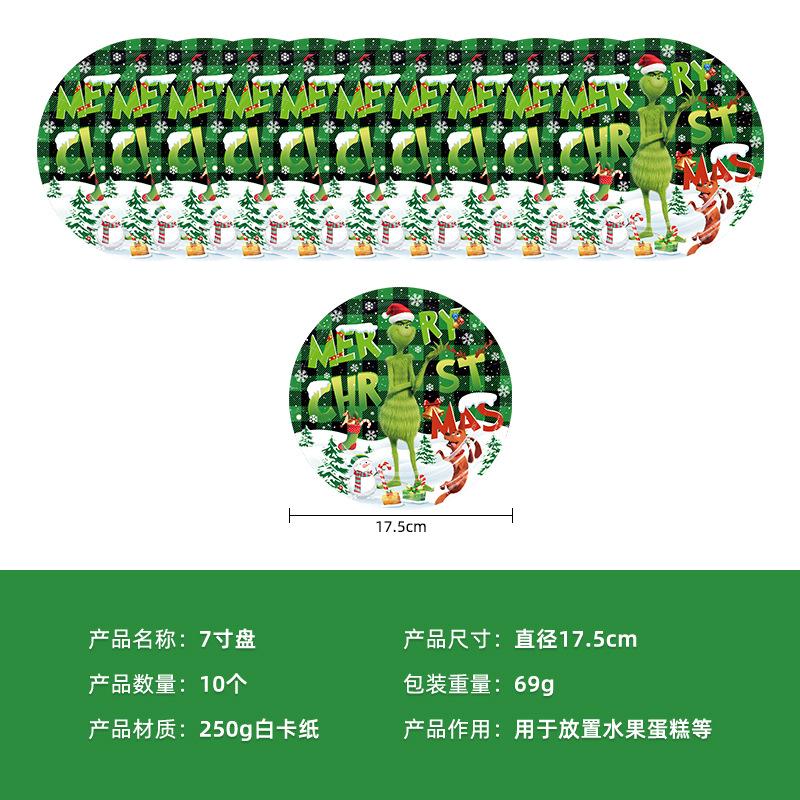 Spot Zelenovlasý Monster Grinch Příborová sada Banner Papírový talíř Papírový ubrousek Papírový kelímek Ubrus Party Dekorační potřeby