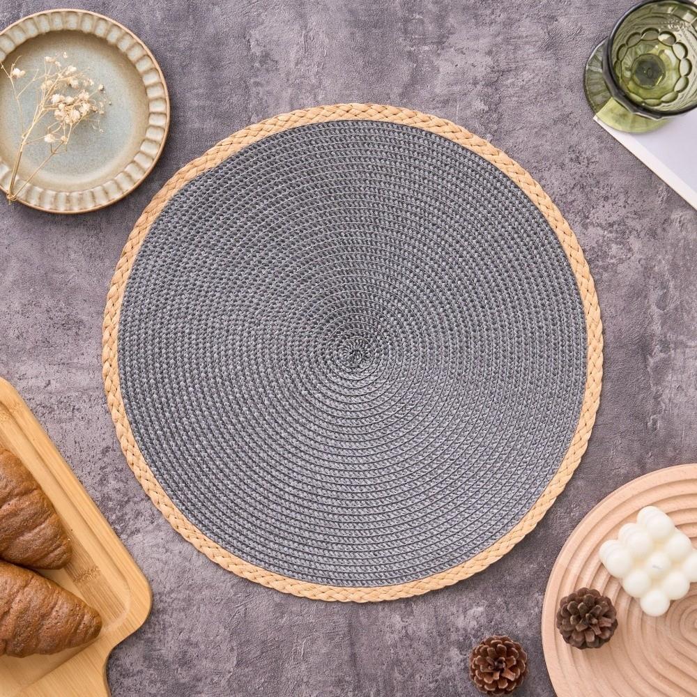 Anti-scald Coffee Cup Mats Middle East Style Round Dining Mat Vintage Solid Color Table Mat  Craft