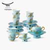 Auratic Madam Porcelain West Lake Blue 17-Piece Tea Set