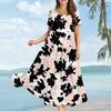 Women's Casual Loose Bohemian Floral Print Short Sleeve Dress