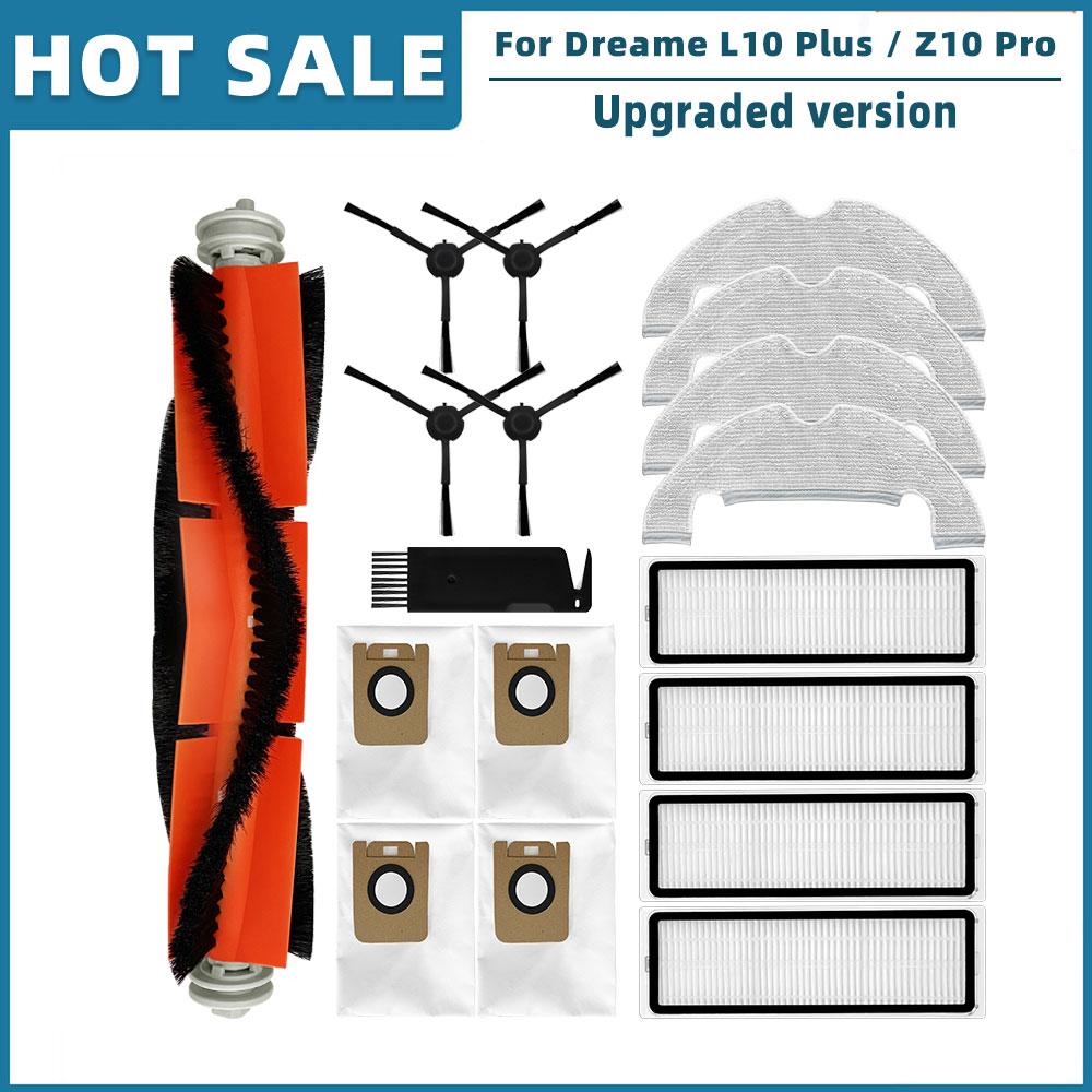 Kompatibel für Dreame Bot L10 Plus / Z10 Pro Saugroboter RLS5D Ersatzteile Zubehör Haupt-Seitenbürste Filter Staubbeutel Mopplappen