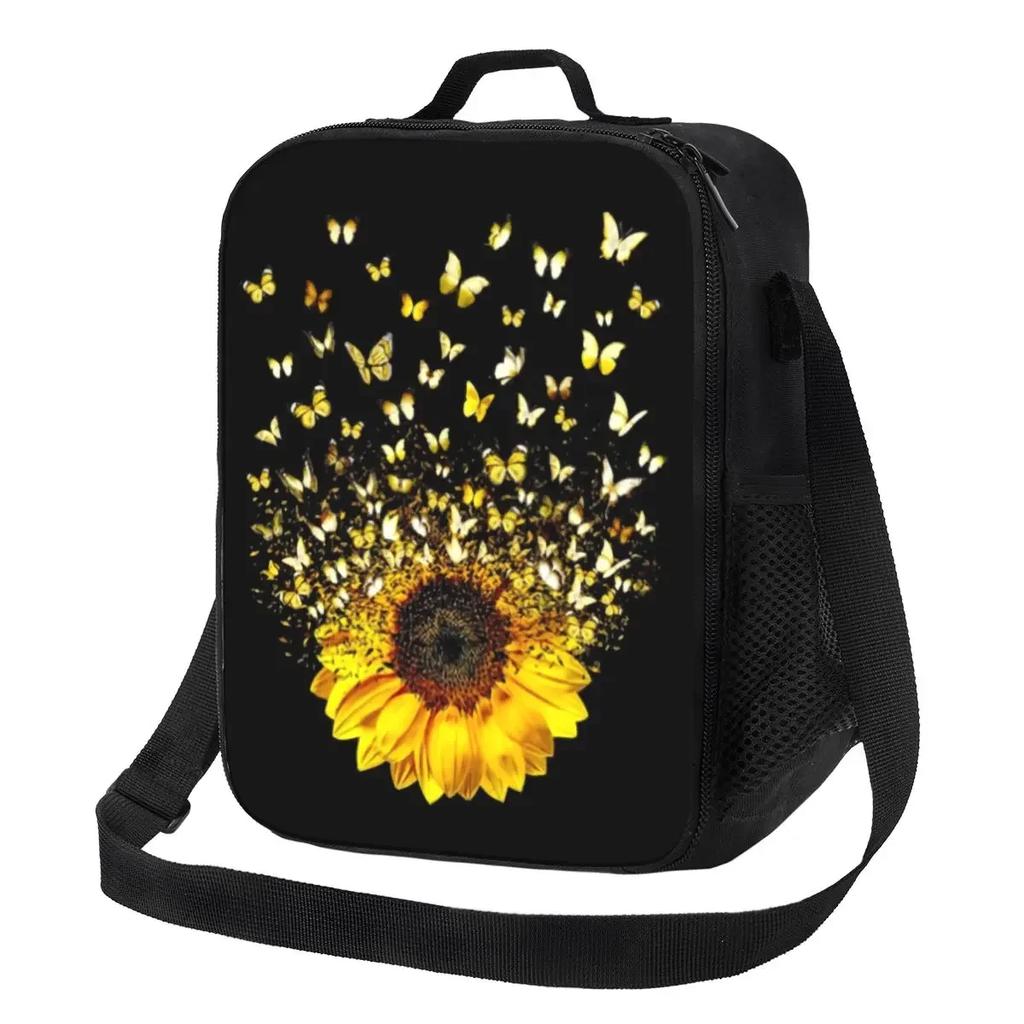 Colorful Sunflowers Insulated Lunch Bag for Camping Travel Floral Flower Waterproof Thermal Cooler Lunch Box Women Children