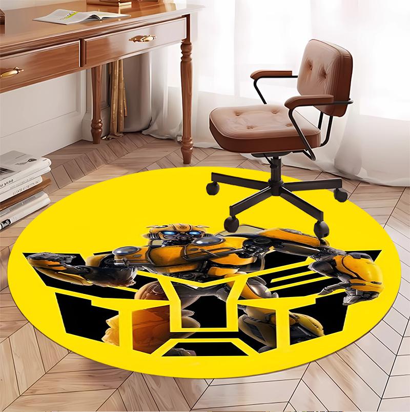 Bumblebee Pattern Round Rug, Indoor/Outdoor Mat, for Picnic, Gameroom, Bedroom, Office, Living Room, Home Decor Carpet, Birthday Gift
