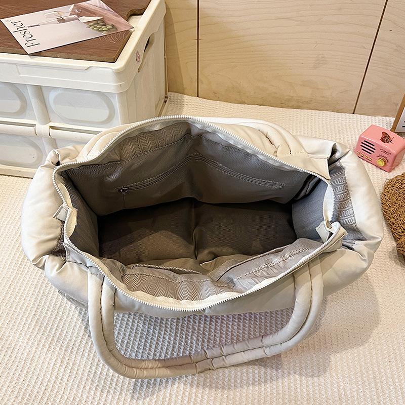 New Peach Heart Cotton Clothing Bag Fashionable Versatile Shoulder Bag Women's Portable Tote Bag Large Capacity Premium Feeling Bag