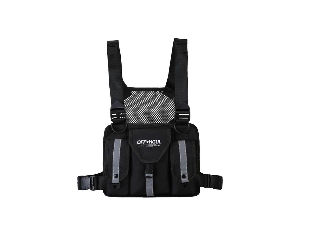 Trendy Reflective Tactical Vest Backpack - Unisex Hip-Hop Style Chest Bag