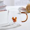 Tazza Singola in Vetro Borosilicato a Forma di Animale Cartone Animato 3D, Creativa, per la Casa, Carina, a Strato Singolo, per Ospiti in Salotto, Tazza per Succhi e Bevande Fredde