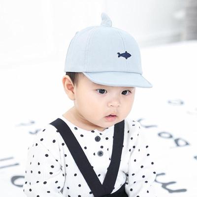 Bonita gorra de bebé con bordado de tiburón, de algodón suave, para verano, para recién nacidos, para niños pequeños, niñas, visera para exteriores, sombreros para el sol