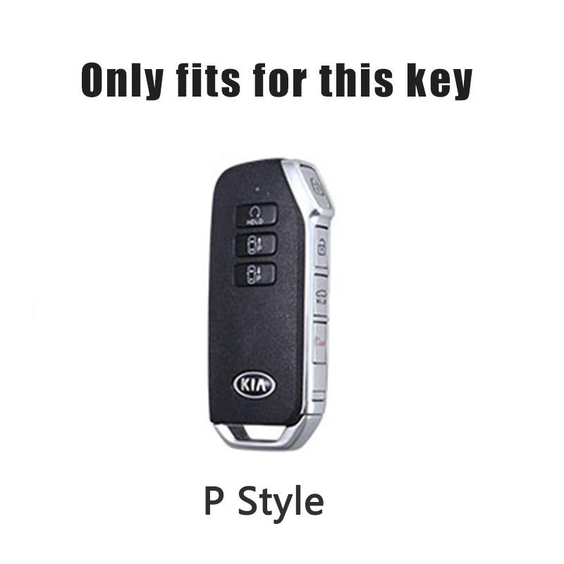 Zinc Alloy + Leather Car Key Case For Kia Sportage 2023 2024 Ray Sorento Soul Telluride Cerato 2020 K5 K8 2022 Remote Key Holder