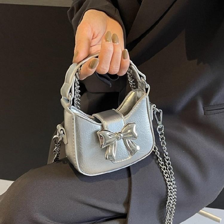 Chain Strap Messenger Bag for Women Bows Shoulder Bag PU Leather Crossbody Bag