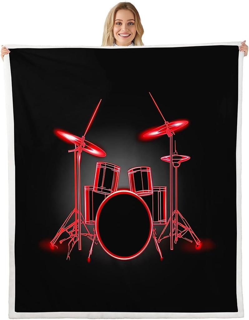 Musical Instrument Blanket Violin Piano Art Fleece Throw Music Lover Decor Colorful Abstract Design Cozy Cover