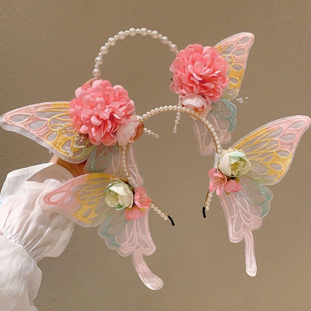 Kvetinová čelenka Lolita Perlová čelenka princeznej Kawaii Detský vlasový kruh Detský darček