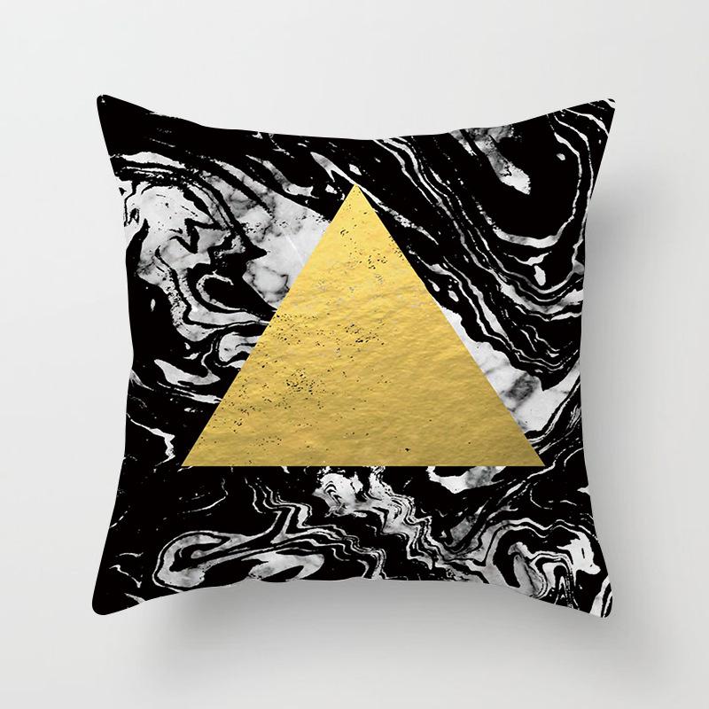 Home Products New Black Geometric Sofa Pillow Cushion Cover Digital Printing Office Cushion Cover