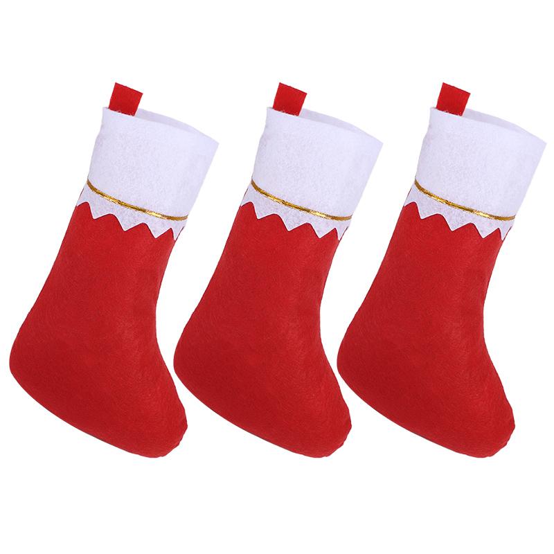 1-6pcs Christmas Stockings Stuffer Xmas Tree Home Fireplace Hanging Socks Gift Candy Bag 2026 New Year Party Decoration Supplies