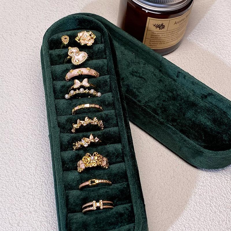 Medieval Enamel Oil Dripping Flower Butterfly Opening Ring Niche Design Light Luxury High-End Ring