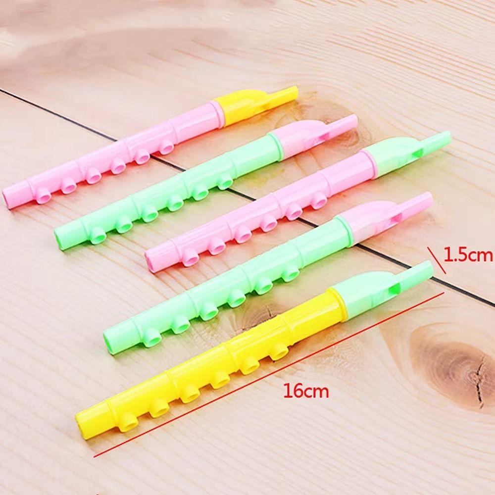 20 Pcs 6 Holes Long Flute Plastic Party Favor Toys Fun Educational Toy  Children