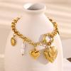 Temperament High-End Jewelry Stainless Steel Plated 18K Gold Small Circle Chain Love Pendant Bracelet
