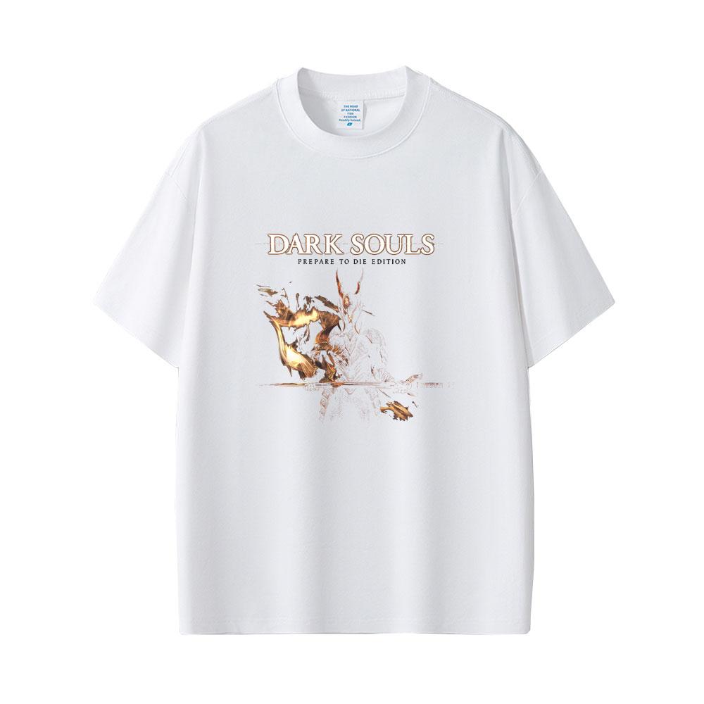 Game Dark Souls Prepare To Die Graphic Tshirt Men Women 90s Vintage Gothic Rock Short Sleeve Male Punk Oversized Crewneck Tees