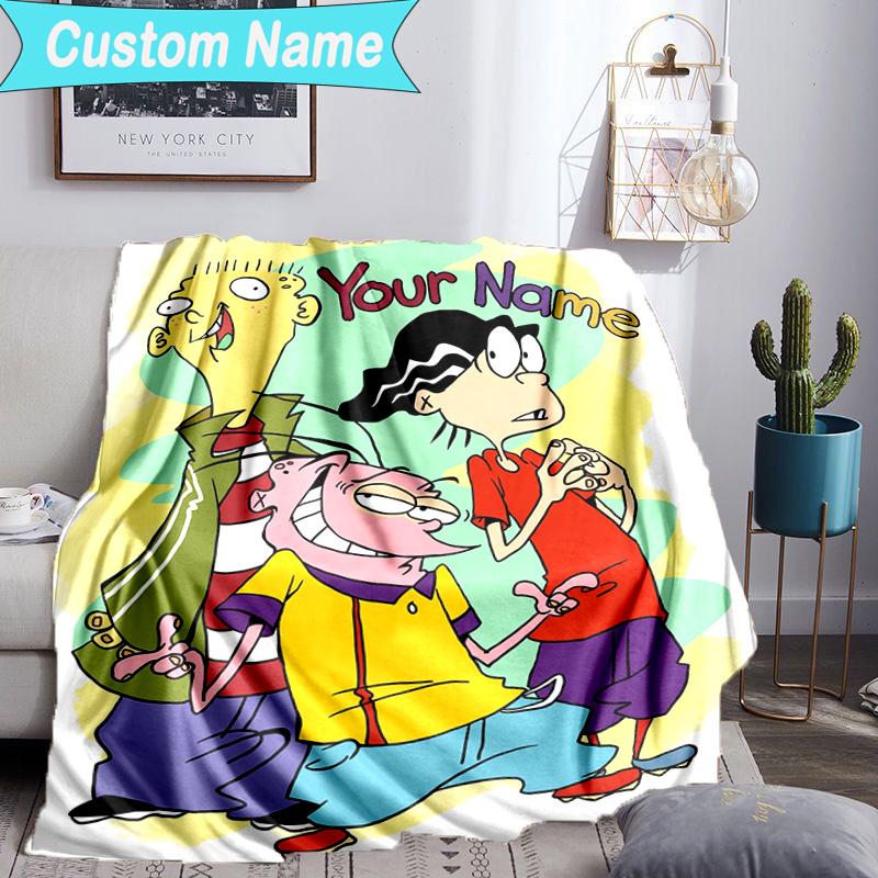 Custom Name Blanket Edd Eddy Adventure Blanket Bedding Blanket for Travel, Camping, Living Rooms, Offices, Sofas, Fan Christmas Gift