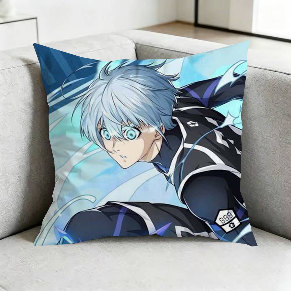 Blue Lock SShidou RRyusei Square DoubleSided printed Pillow Case Bedroom Bedside Pillow Sofa Cushion Cover Gift