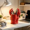 Plastic Pencil Holder 3D Printed Cosmetic Brush Holder Lobster-Shaped Pen Holder  Office Decor